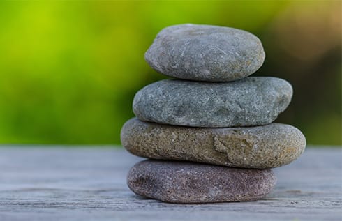 Rocks balancing on a surface