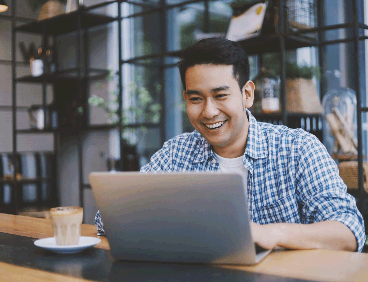 Image of Man on Computer