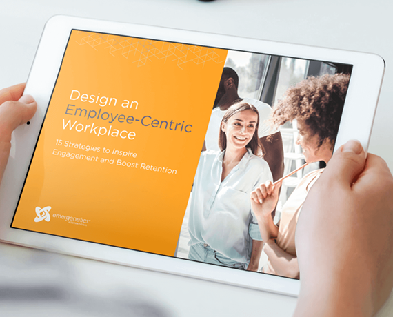 eBook cover of Design an Employee-Centric Workplace on a tablet