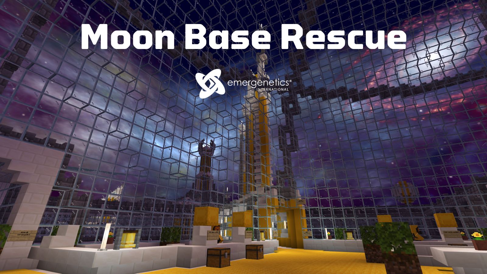 Image of an in space with the headline Moon Base Rescue