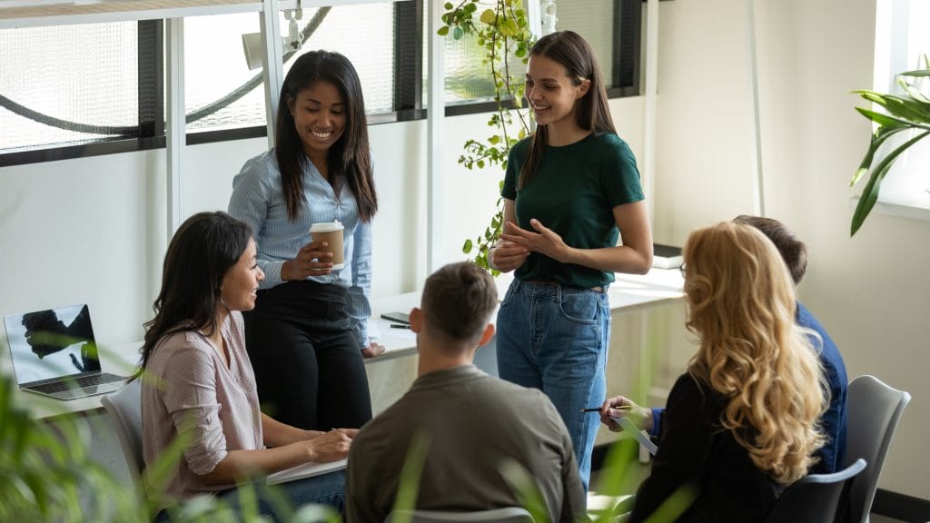 Team of friendly, engaged employees