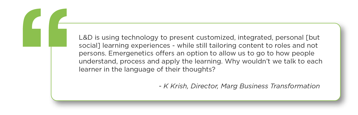 L&D quote on customized learning in green text box